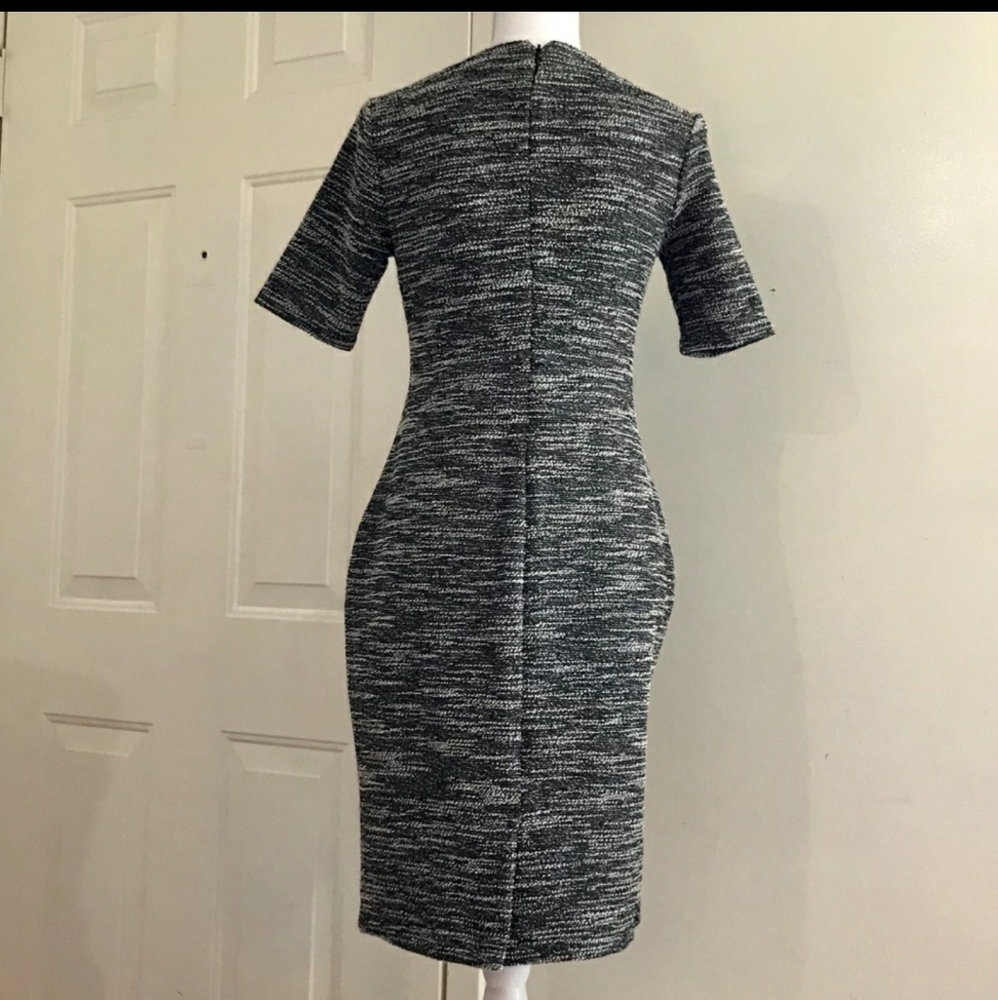 Banana Republic Tweed Knit Black & White Dress Size 12 - Picture 2 of 12
